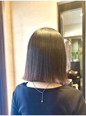切りっぱなしボブ/縮毛矯正/トリートメント/髪質改善/小顔