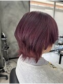 ディープパープル×ウルフカット