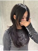 着物ヘア/大人ガーリー/ダークアッシュ/似合わせカット//渋谷