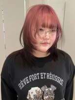 アドネ プライム(adne prime)&nbsp;ルーツカラー/ハッシュカット/エンドカラー/コーラルピンク