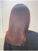 レッドブリーチなしダブルカラー髪質改善ケアブリーチレイヤー