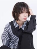 大人可愛い30代40代50代小顔◎ひし形ショートボブカット大島