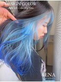 デザインカラーケアブリーチダブルカラー水色カラーペールブルー