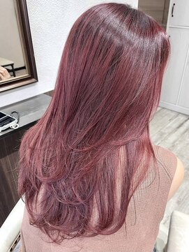 ベルヘアーデザイン 堺東(Belle hair Design) 韓国風レイヤーカットアディクシーカラーワインレッド堺東