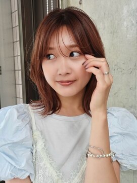 ガーデンヨコハマ(GARDEN YOKOHAMA) コーラルオレンジ ミディアムヘア シースルーバング