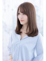 ミック ヘアアンドビューティー 大山店(miq  Hair&Beauty) グラデーションカラーが◎斜めバングのワンカールセミディ