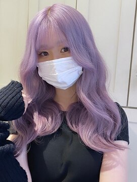 ベレーザ 渋谷(BELEZA) 4616ラベンダーパープルハイトーンカラー韓国ヘアレイヤーロング