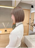 ミルクティーベージュぷつっとボブケアブリーチ 梅田