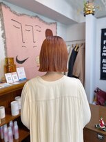 アンドチル 渋谷(AND CHILL)&nbsp;オレンジピンク/切りっぱなしボブ/ぱつっとボブ　渋谷