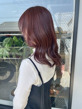 ナンバー(number+) 20代30代40代ブリーチなしカシスピンクオルチャンヘアレッド