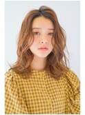 【オバマ】ゆるふわセンターパートに前髪なしのセミロング