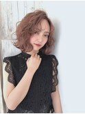20代30代40代透け前髪ミディアムレイヤーウルフ