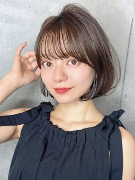 リークフー(Ree cu fuu) レイヤーボブ秋カラーシースルーバングワンレンボブ