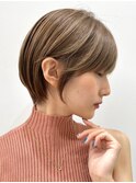 30代40代大人女性/前髪ありショートボブ/ショートヘア/髪質改善