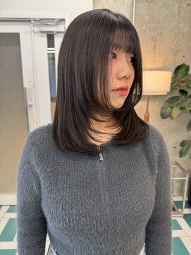 ミディアム/ボブ/レイヤーカット/ダブルカラー/ブリーチ/栄k110