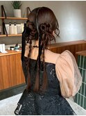 ツイン×編みおろし×リボン