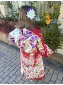 振袖着付けメイクヘアアレンジ切りっぱなしボブ