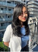 顔型別ヘアスタイル特集/ワンホンレイヤー/ダークブルー/赤羽