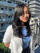 ジーナ 赤羽(XENA)&nbsp;顔型別ヘアスタイル特集/ワンホンレイヤー/ダークブルー/赤羽