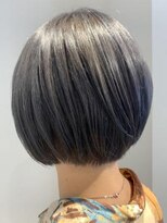 クアトログランシュ 水戸店(QUATRO×GranCieux) ダークグレー×ボブ