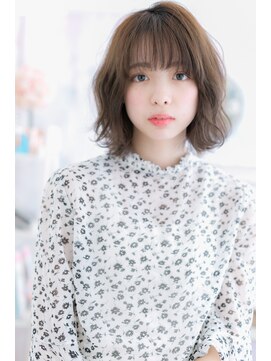 ミック ヘアアンドビューティー 大山店(miq  Hair&Beauty) 透けバングなみなみウェーブくせ毛風ふわミディc1