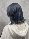 【 C’LD 】お客様スタイル_くすみブルーとぷっつり外ハネボブ