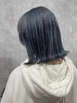 シールドヘアプロデュース(C’LD hair produce) 【 C’LD 】お客様スタイル_くすみブルーとぷっつり外ハネボブ