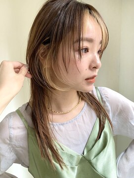 アム(amu) 顔まわりレイヤー×インナーカラー