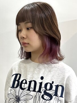 サクラ オモテサンドウ(SAKURA) 学校で隠せる！バレないインナーカラーピンクラベンダー