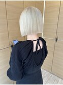 おかっぱ♪憧れのホワイトベージュボブ
