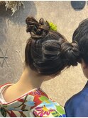 ツインお団子ヘア
