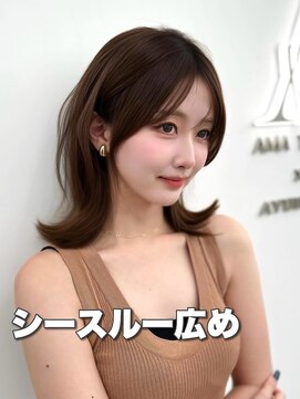 アマトウキョウ アユンチェ(AMA TOKYO×AYUNCHE) 前髪顔まわり韓国ヘアレイヤーカットサイドバンク2wayバンク韓国
