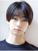フェザーパーマセンターパートニュアンスパーマ韓国マッシュ黒髪