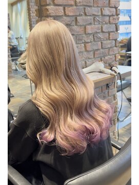 ラグーン(LAGOON) ホワイトピンクベージュ/ケアブリーチ/バレイヤージュ/ピンク