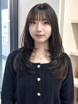 イロウ 天神大名店(IROW) ダークグレージュ シースルー 顔まわりレイヤー ロングレイヤー