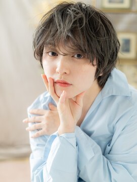 カバーヘア ブリス 戸田公園西口店(COVER HAIR bliss) オリーブアッシュ抜け感フェザーショートa戸田公園20代30代40代