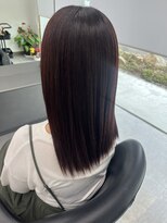 ガルボヘアー 桟橋店(garbo hair) オイルストレート 梅雨 艶髪 赤系カラー