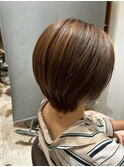 髪質改善/水素カラー/白髪ぼかしハイライト/大人ショート