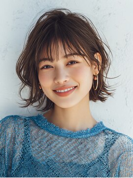 ヒマル 学芸大学(Himaru) 大人女性/ヘアセット黒髪/ボブルフ/ネビージュ/レイヤー
