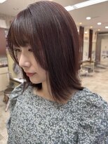 アンジュ 篠ノ井店(ange)&nbsp;20代30代40代50代切りっぱなしボブスタイルパープルブラウン