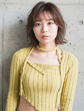 ヘアアンドメイク ニューヨーク ニューヨーク 長岡天神店(Hair&Make NYNY) ショートボブ×レイヤー×シースルーバング×ラテブラウン