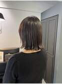 切りっぱなし外ハネボブ　ダークアッシュ
