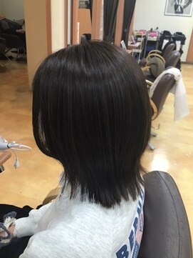 ヒラトヤ 肴町店 くびれヘアウルフカットシースルーバング韓国グレーベージュ