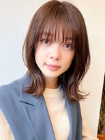 ルノヘアー(Lunohair) 小顔◎ココアベージュ◎顔周りレイヤー×前髪あり似合わせカット