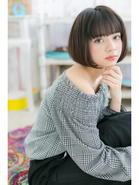 ミック 日暮里店(miq) カットラインが決め手！小顔前下がりナチュラルボブ