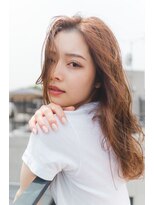 エスト ヘアー マール 横浜店(est hair mar)&nbsp;カッパーブラウン/センターパート/ゆるふわ/アースカラー