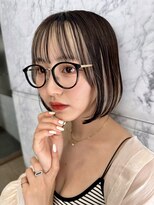 ロンド ストラーダ 心斎橋(Lond strada)&nbsp;マチルダボブ×インナーグレージュ【髪質改善/縮毛矯正】