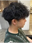 ツイストスパイラルパーママッシュメンズパーマ波巻きパーマ