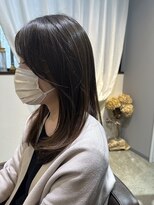 ワ ヘアー(wa-hair)&nbsp;斜めバング　韓国風ワンカール　顔回りレイヤー小顔　髪質改善