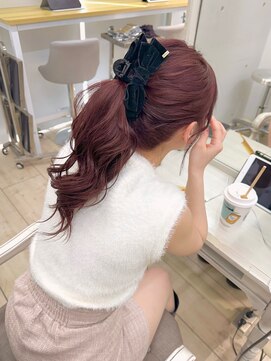 シーン(seen) ★レイヤーカットブリーチなしピンクブラウンポニーテール★